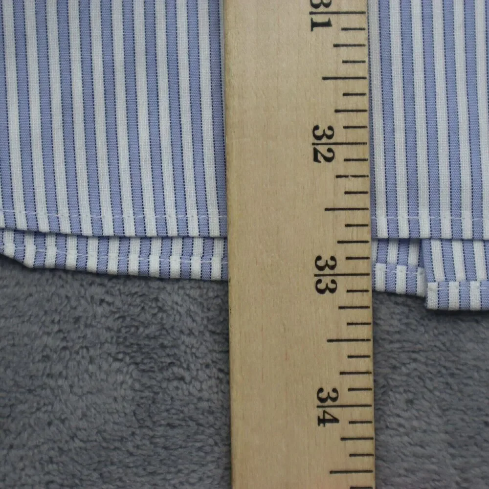 Banana Republic Shirt Mens XL 17 17.5 Blue Plaid Slim Fit Button Up Dress